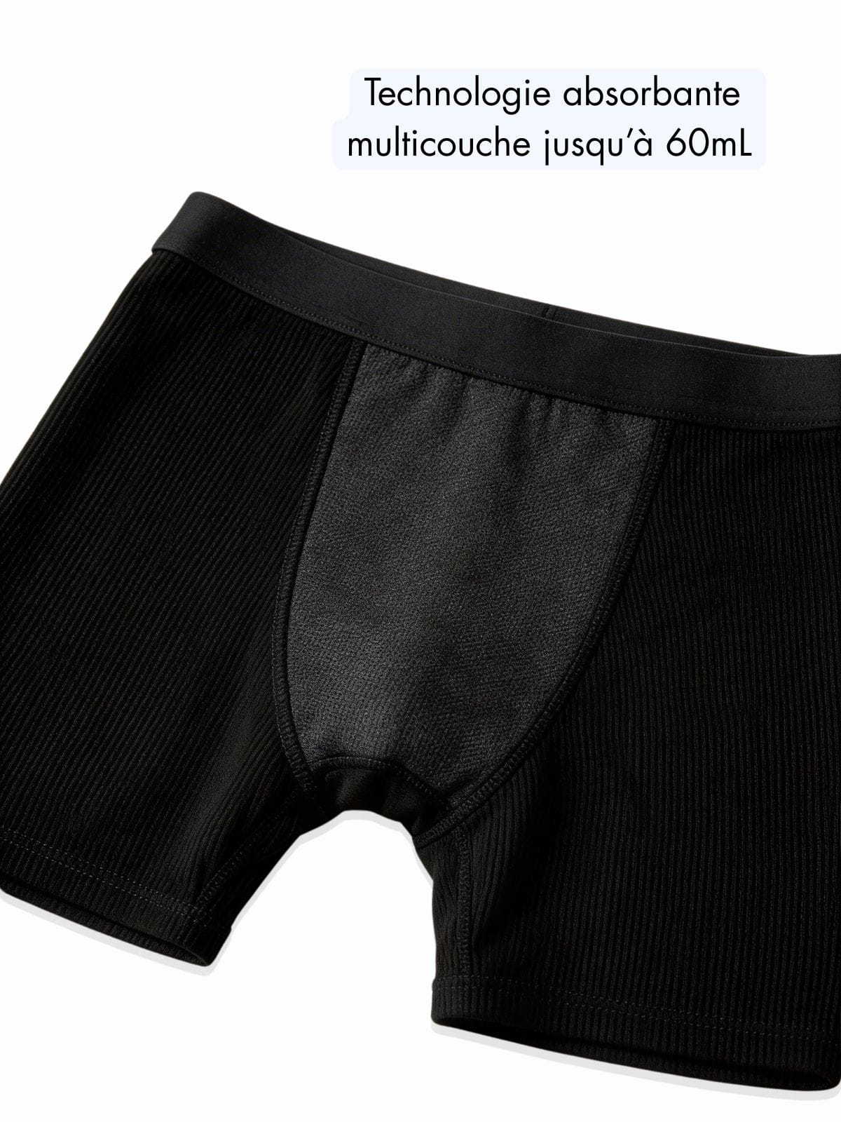 Boxer absorbant côtelé fuites urinaires Femme - Image 3